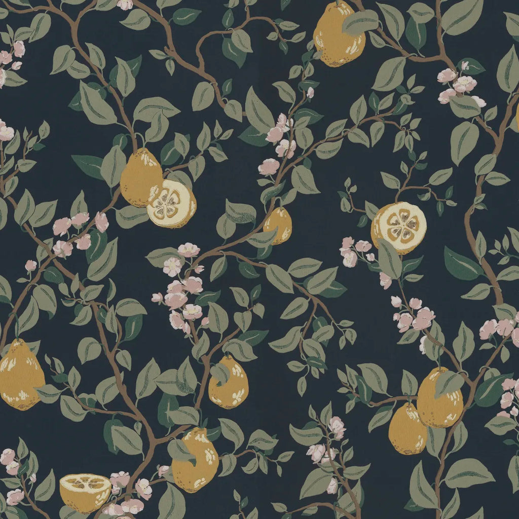 Kvitten Midnight Blue wallpaper by Sandberg – floral design
