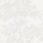 Raphael wallpaper by Sandberg, tonal white oak-tree print, flat swatch in soft ivory