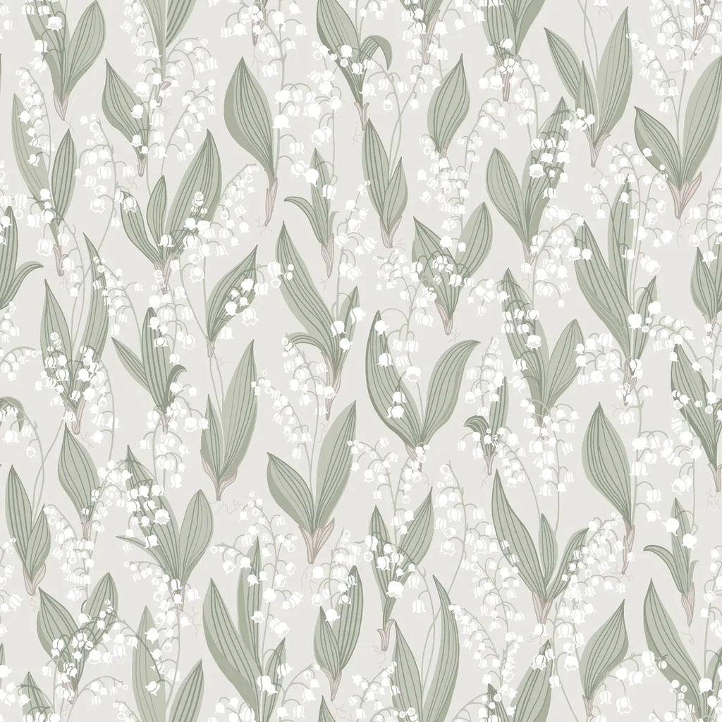 Liljekonvalj Spring Green wallpaper by Sandberg – floral design