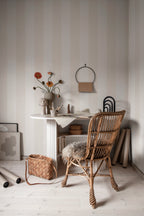 Magnus wallpaper by Sandberg – Beige – Sandstone colourway, styled on an interior wall