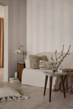 Magnus wallpaper by Sandberg – Beige – Sandstone colourway, styled in a third room setting