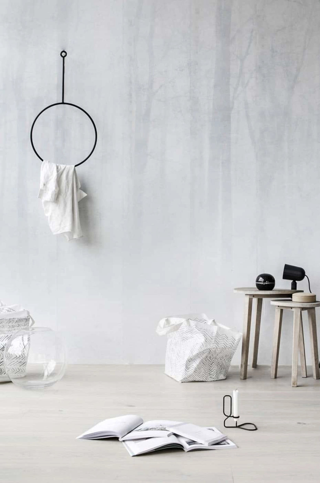 Vinterskog wall mural by Sandberg – forest & woodland design, Grey