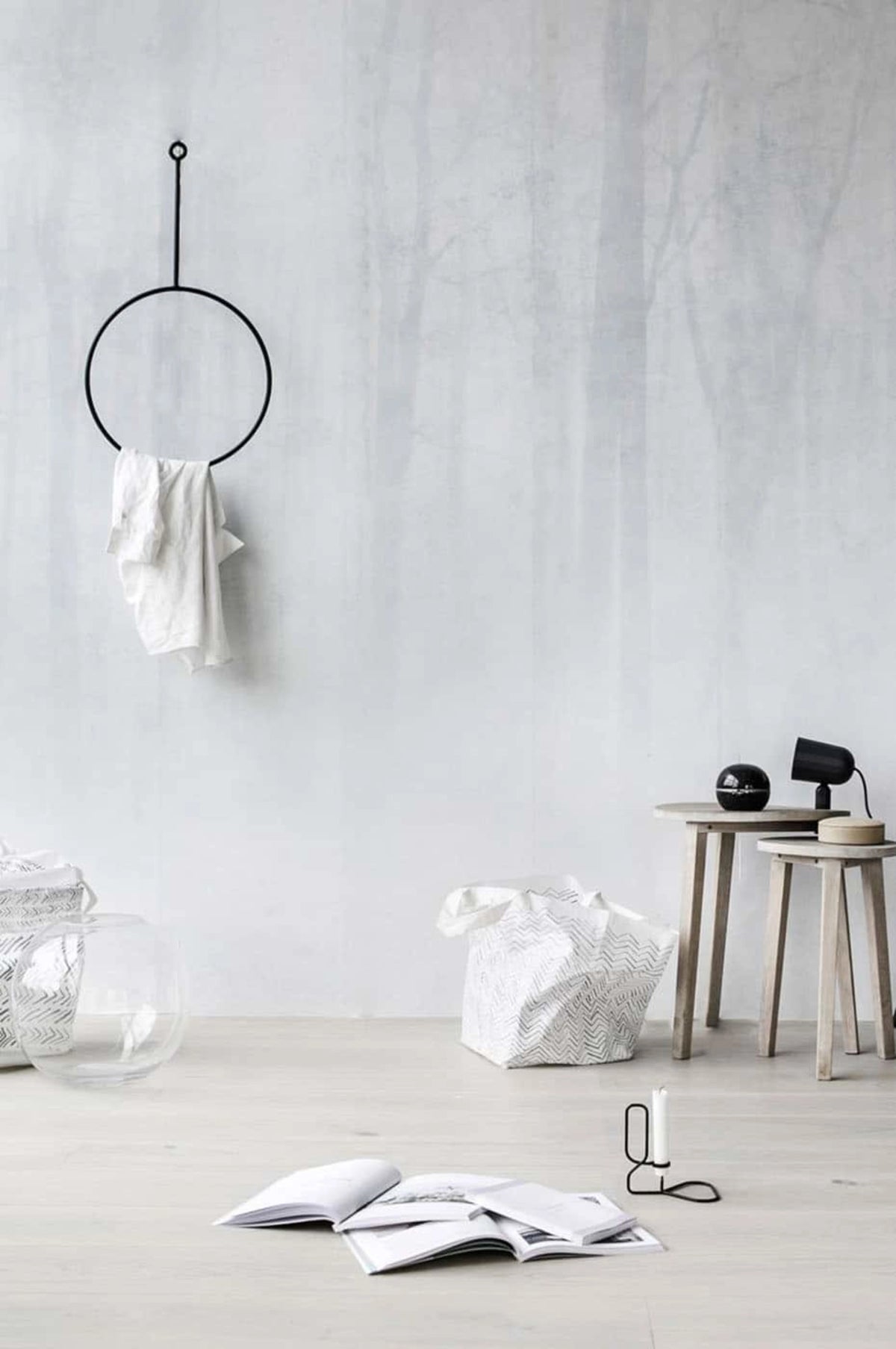 Vinterskog wall mural by Sandberg – forest & woodland design, Grey