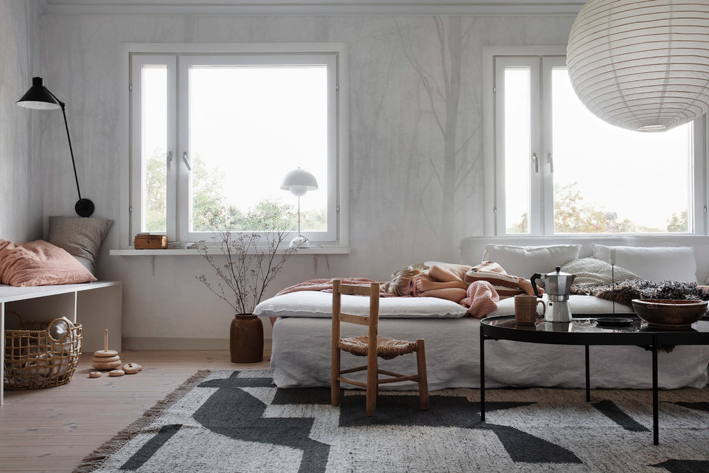 Vinterskog wall mural by Sandberg – forest & woodland design, Grey