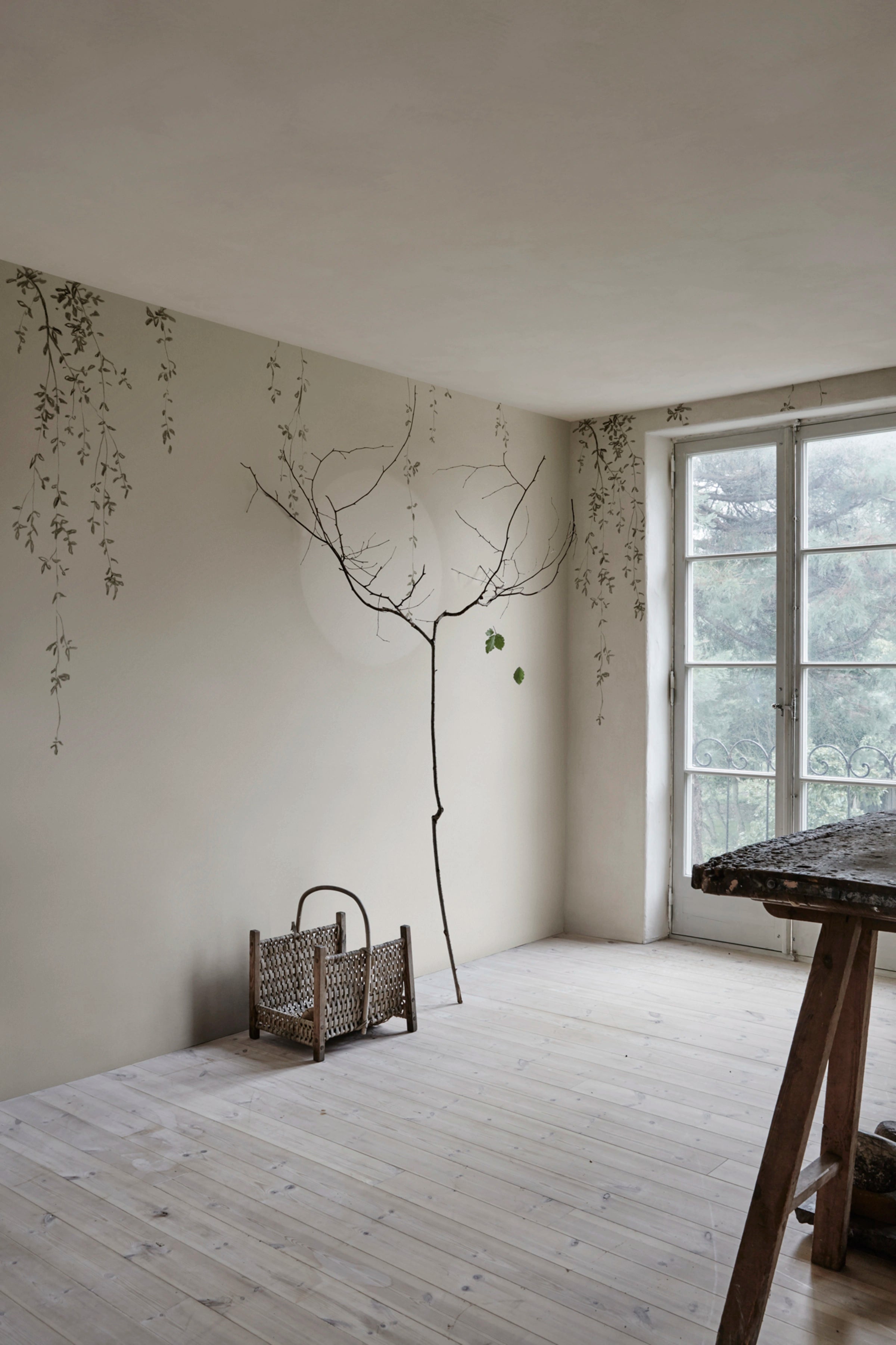 Wabi Sabi wall mural by Sandberg – botanical design, Grey – Soft Grey