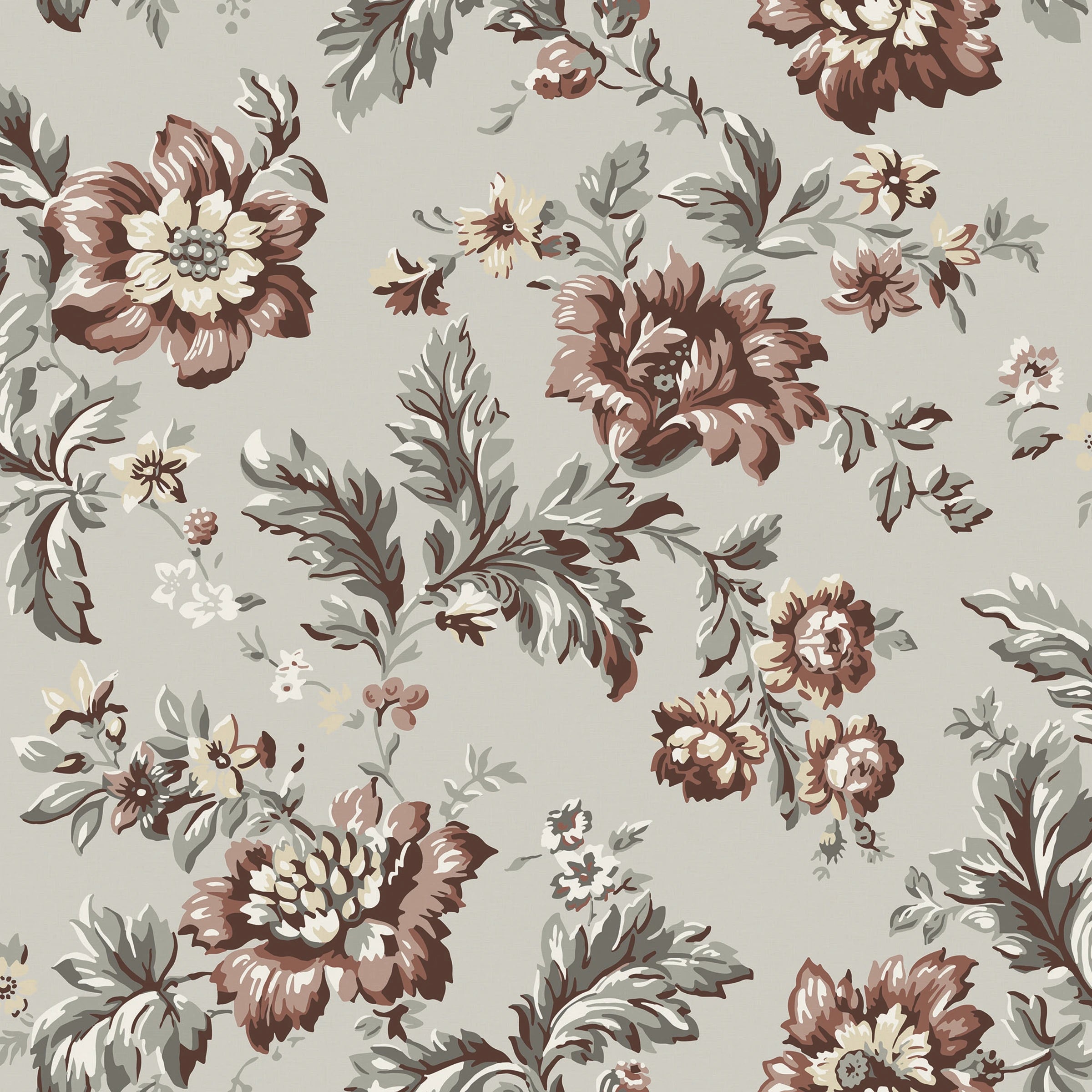 Kajsa wallpaper by Sandberg – floral design, Beige – Sand – styled in a room setting, view 2