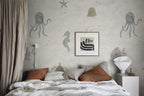Alice wallpaper by Sandberg in Confetti, styled on an interior wall