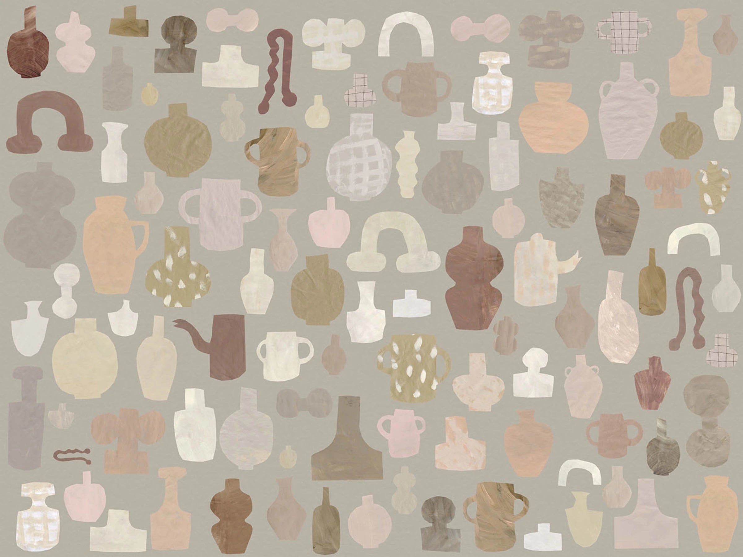 Emilia Ilke wallpaper by Sandberg – abstract design, Beige – Clay – flat swatch showing the repeat