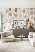 Emilia Ilke wallpaper by Sandberg – abstract design, Pastel – styled in a room setting, view 4
