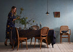 Sofia Wood wallpaper by Sandberg – textured & grasscloth design, Teal – Skye