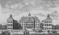 Lofstad Slott wall mural by Sandberg – monochrome design, Grey – Graphite – styled in a room setting, view 2