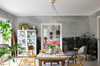 Oak View wall mural by Sandberg – monochrome design, Grey – Graphite – styled in a room setting