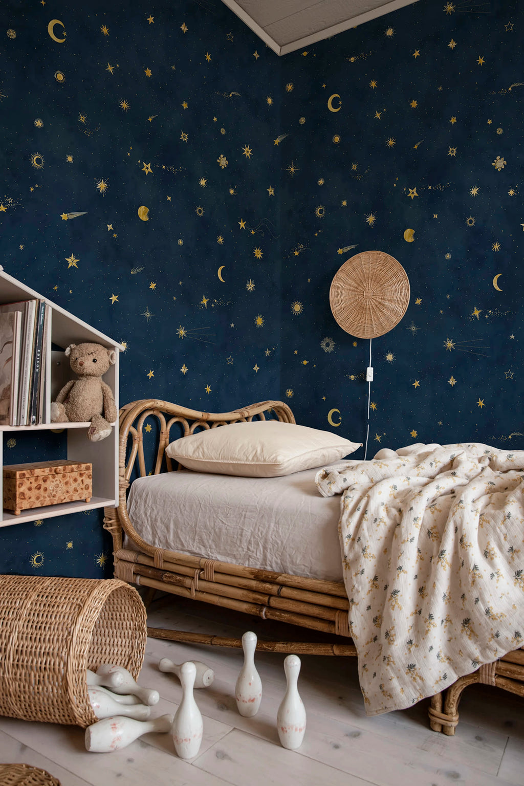 Starry Sky wallpaper by Sandberg – sky & clouds design, Blue – Petrol