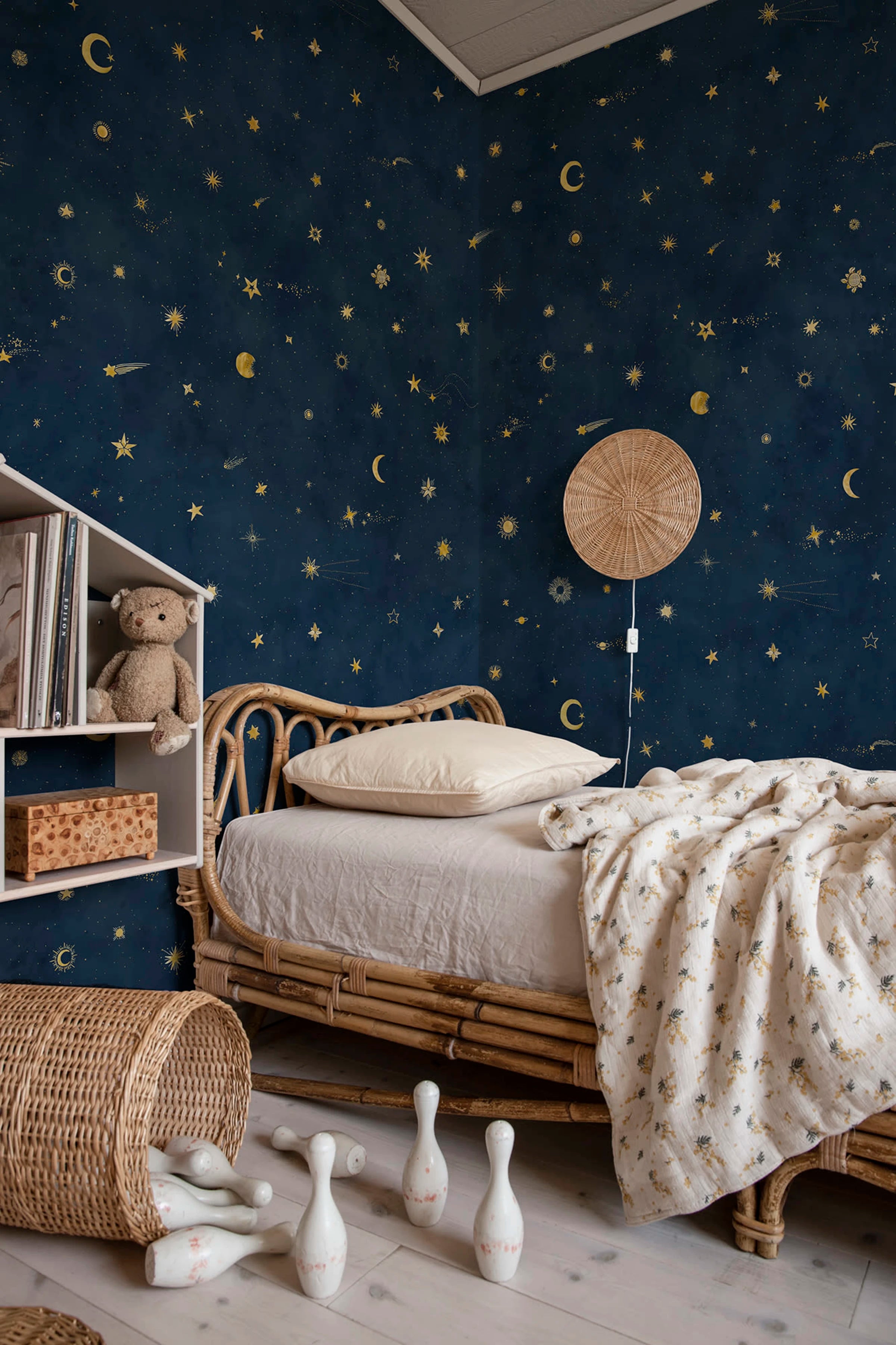 Starry Sky wallpaper by Sandberg – sky & clouds design, Blue – Petrol