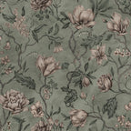 Belinda wallpaper by Sandberg – floral design, Green – Garden Green – flat swatch showing the repeat, view 2