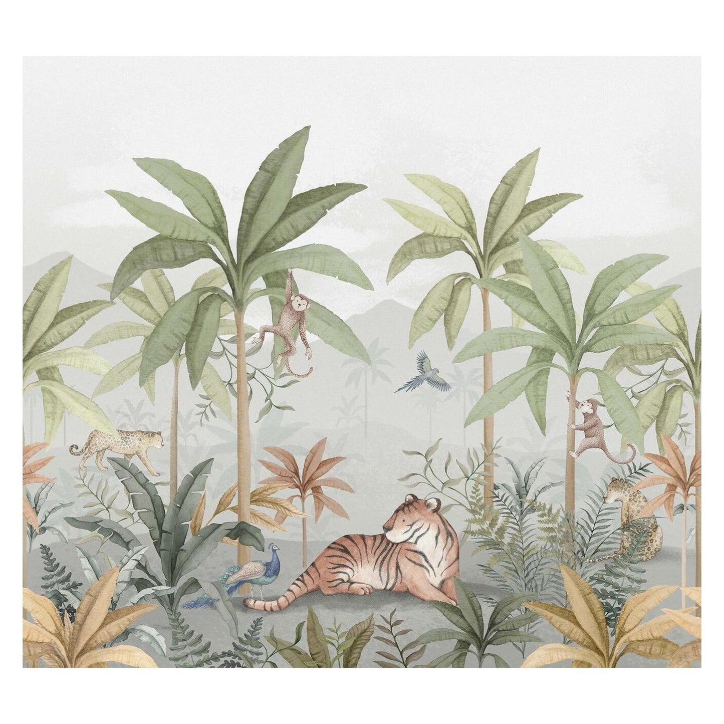 Wild Jungle Mural - Wallpaper Trader