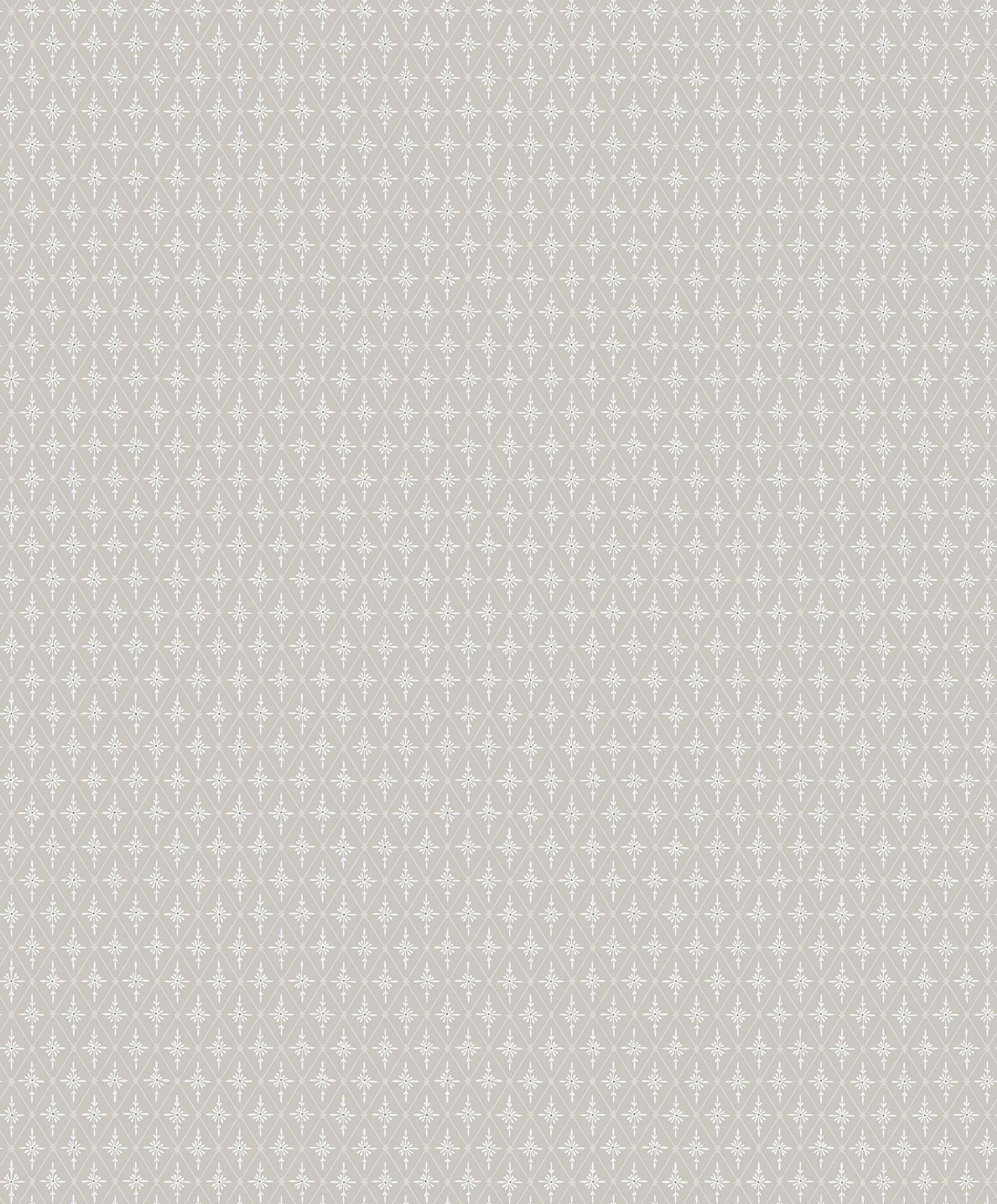 Einar wallpaper by Sandberg, flat swatch of a small diamond and dot motif in soft grey-beige