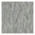 Amazone wallpaper by Casamance in soft grey, overlapping fine-lined leaves, flat swatch detail