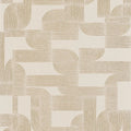 Hector wallpaper by Casamance in gold on cream, flat swatch of the interlocking arched-line motif