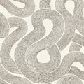 Zen wallpaper by Sandberg, flat swatch of the swirling looped line pattern in charcoal on cream