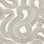 Zen wallpaper by Sandberg, flat swatch of the swirling looped line pattern in charcoal on cream