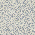 Karolina wallpaper by Sandberg, flat swatch of blue trailing leaves on cream
