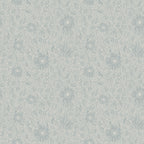 Anton wallpaper by Sandberg, fine trailing wild-rose floral in soft blue-grey on a pale grey ground, flat swatch