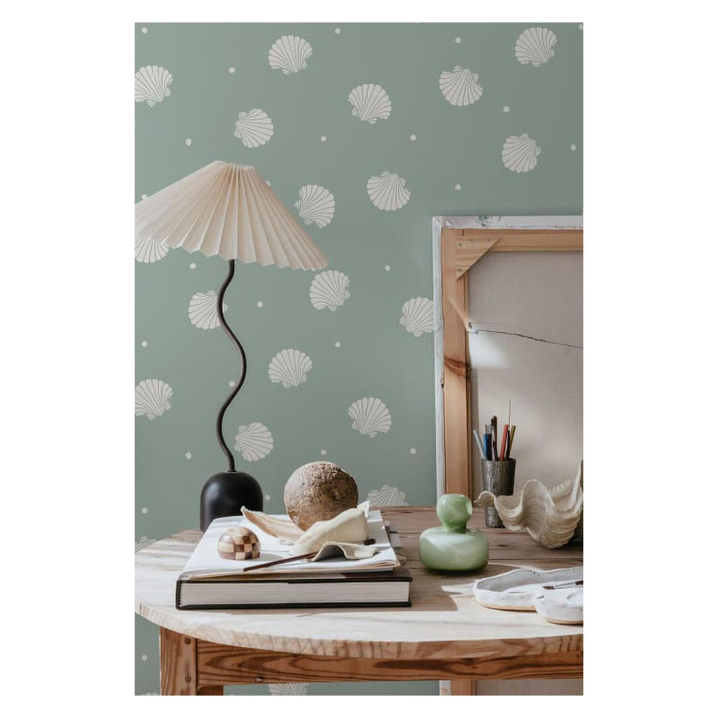 Rio Shells - Blue - Wallpaper Trader