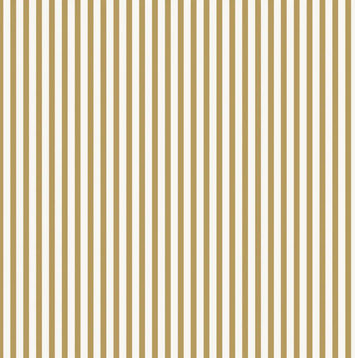 Estelle wallpaper by Sandberg in a golden ochre and white vertical stripe, flat roll swatch
