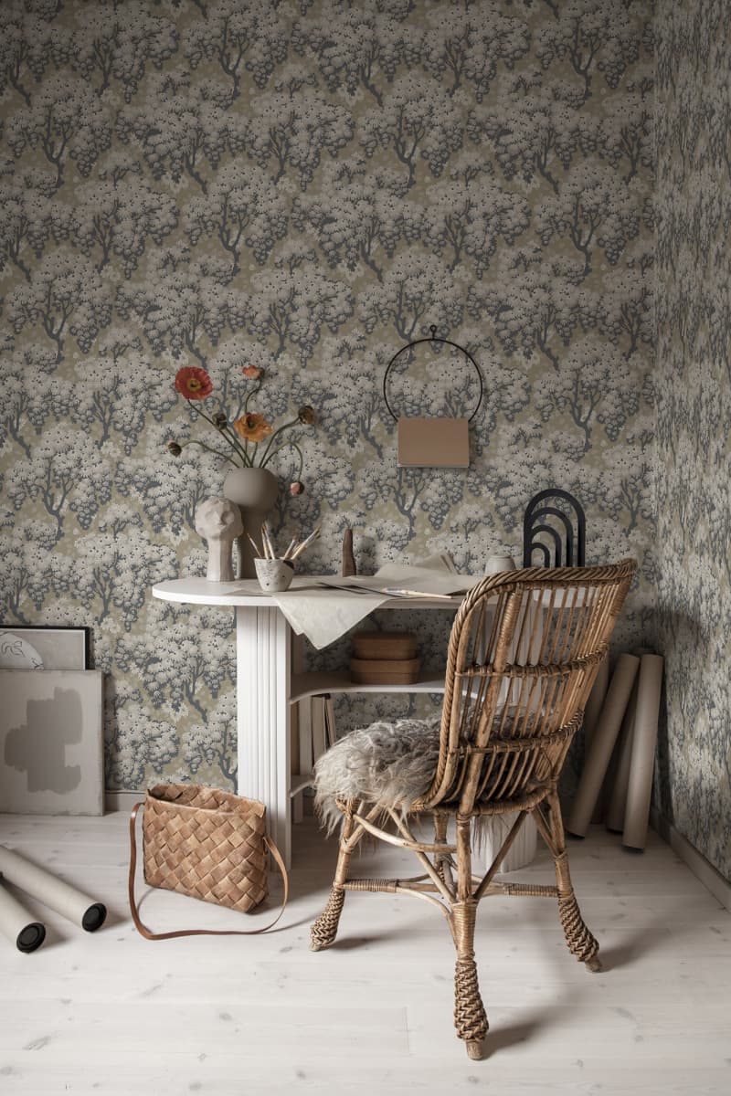 Ragnvi wallpaper by Sandberg in a room setting