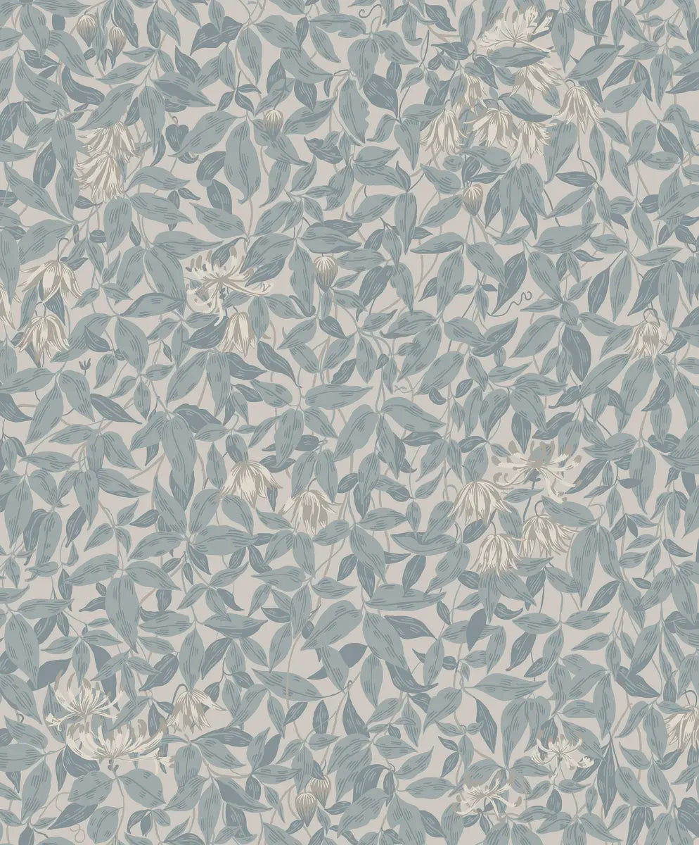 Linnea Misty Blue wallpaper by Sandberg – botanical design