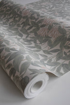 Linnea wallpaper by Sandberg in Garden Green, close detail of the print