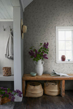 Henny wallpaper by Sandberg in Sandstone, styled on an interior wall