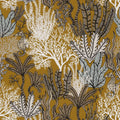 Posidonie wallpaper by Casamance in Moutarde - metallic design