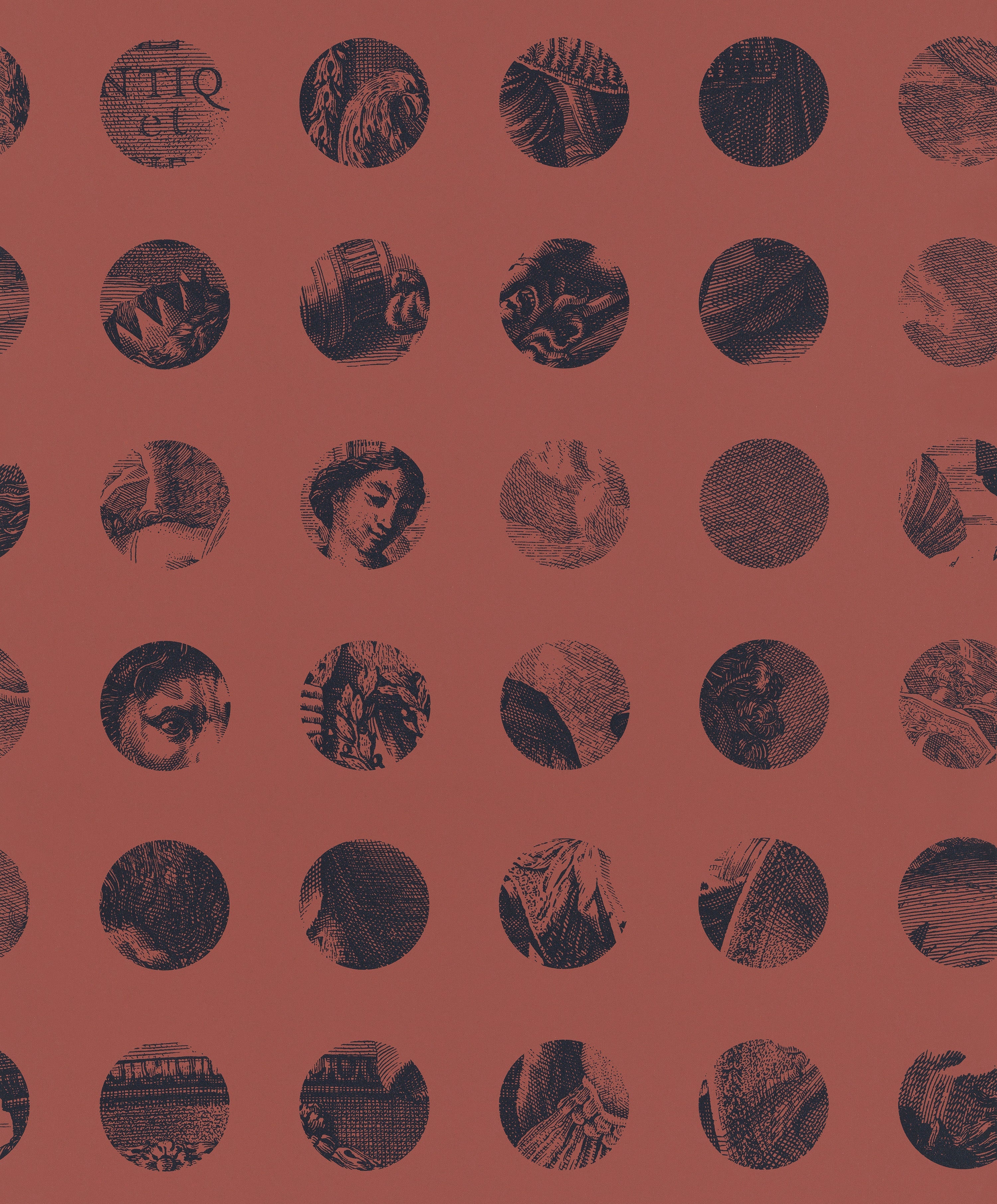 A Peep to the Past wallpaper by Langelid/von Bromssen - geometric design in Red