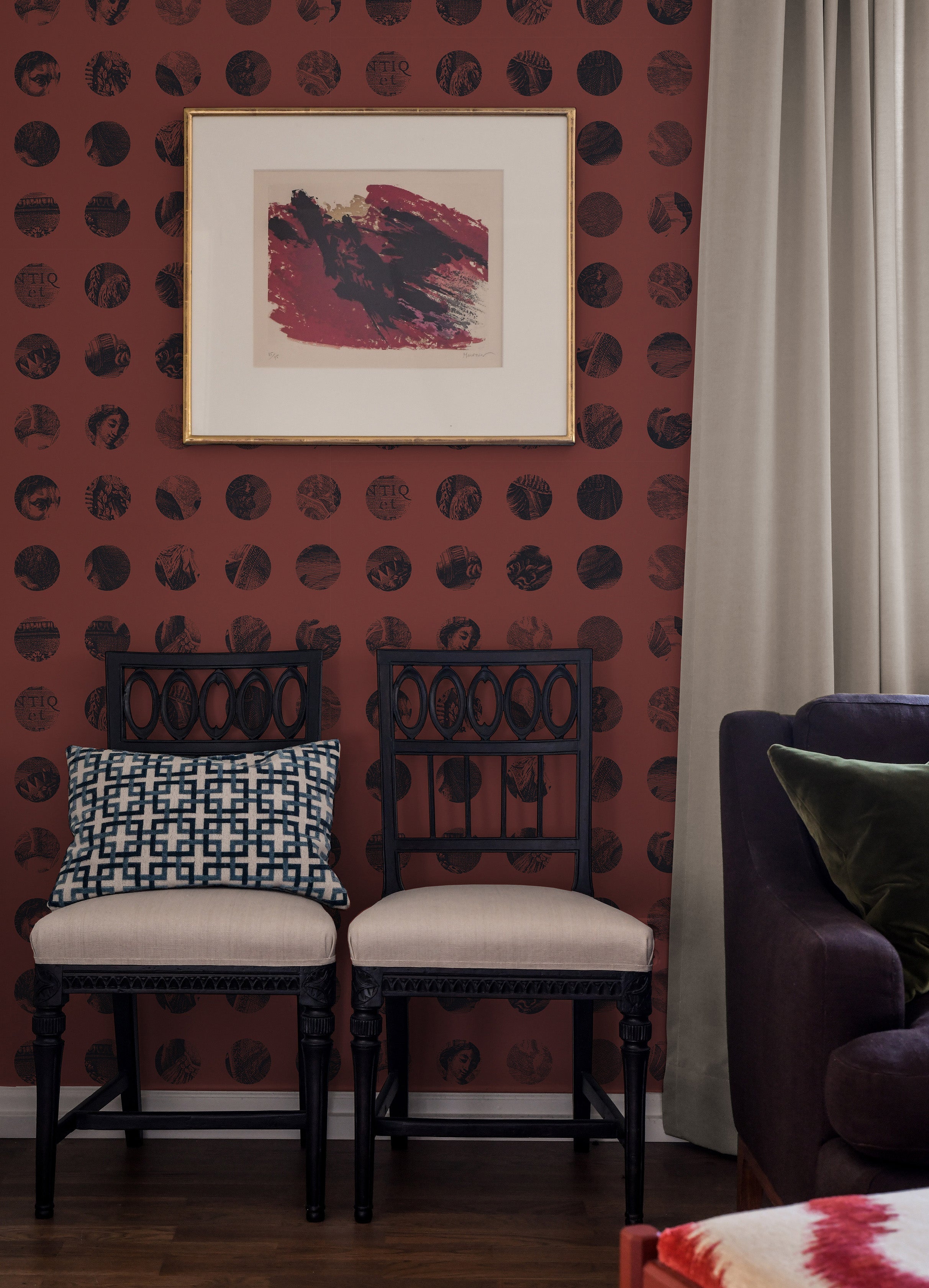 A Peep to the Past wallpaper by Langelid/von Bromssen - geometric design in Red