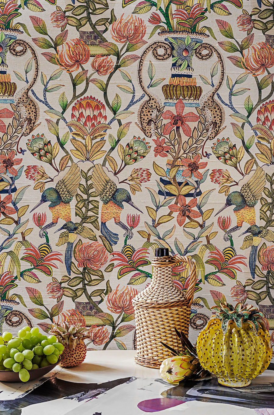 Protea Garden Silk - Wallpaper Trader