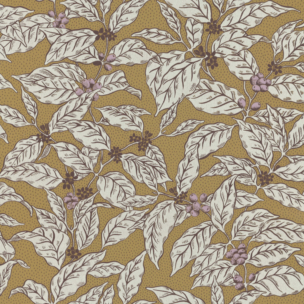 Caffeine wallpaper by Langelid/von Bromssen - botanical design in Yellow