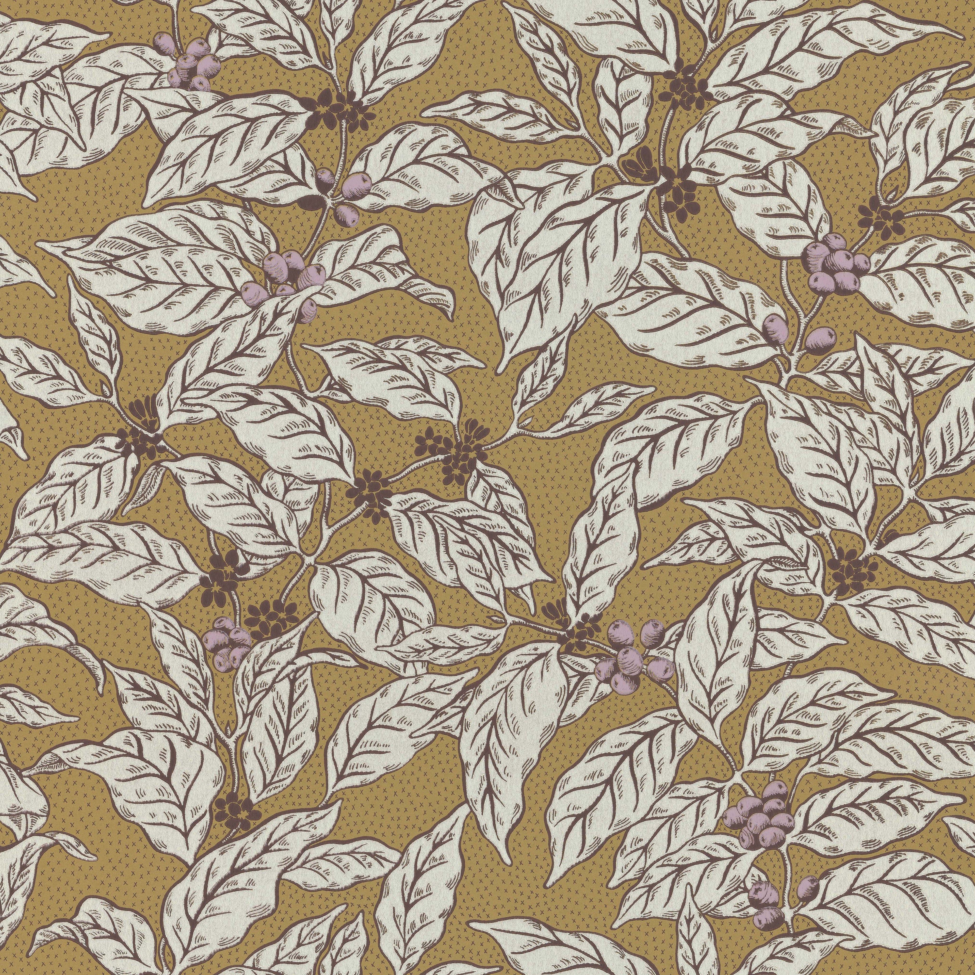 Caffeine wallpaper by Langelid/von Bromssen - botanical design in Yellow