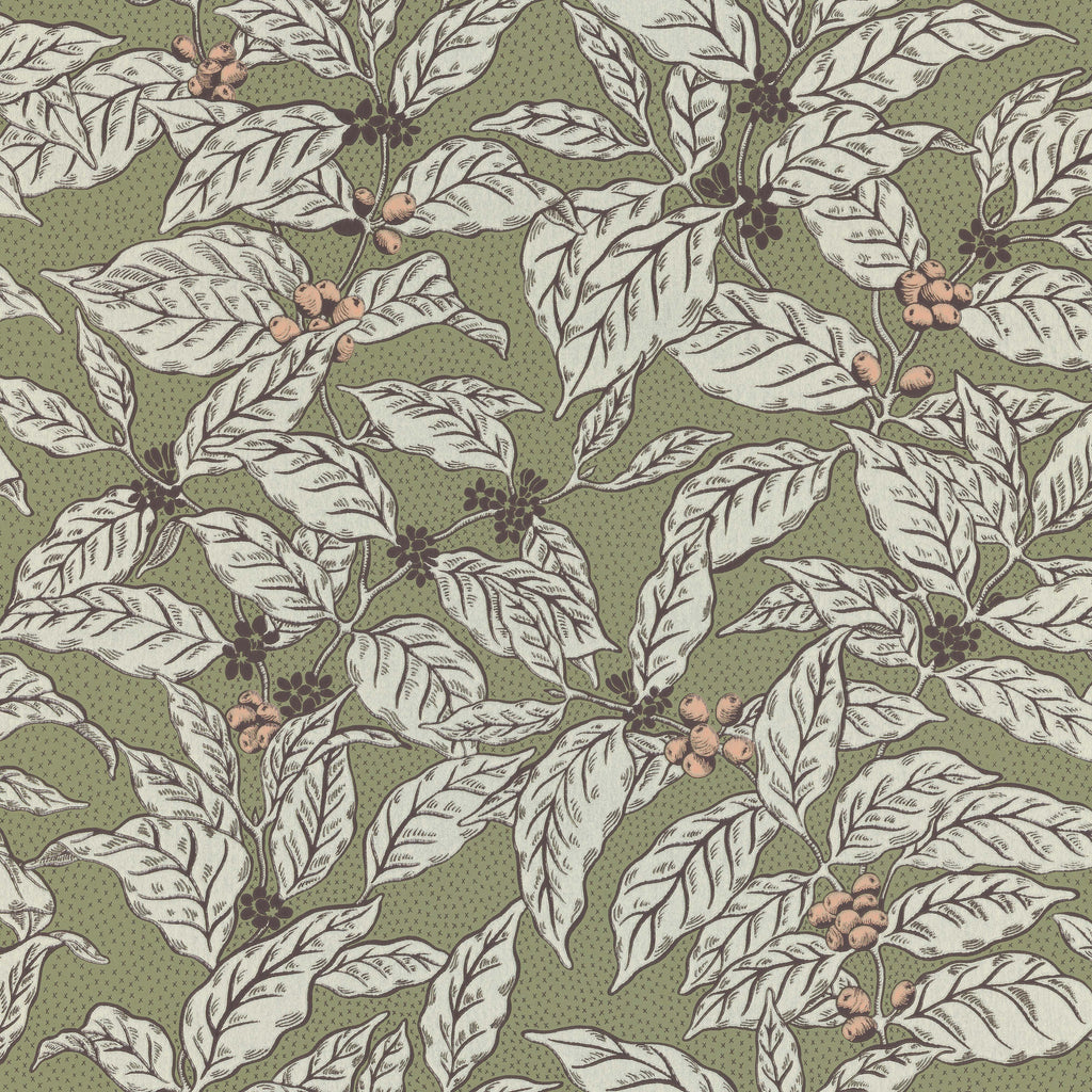 Caffeine wallpaper by Langelid/von Bromssen - botanical design in Green