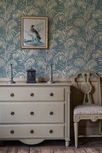 Casablanca Afternoon wallpaper by Langelid/von Bromssen - botanical design in Blue – Smokey