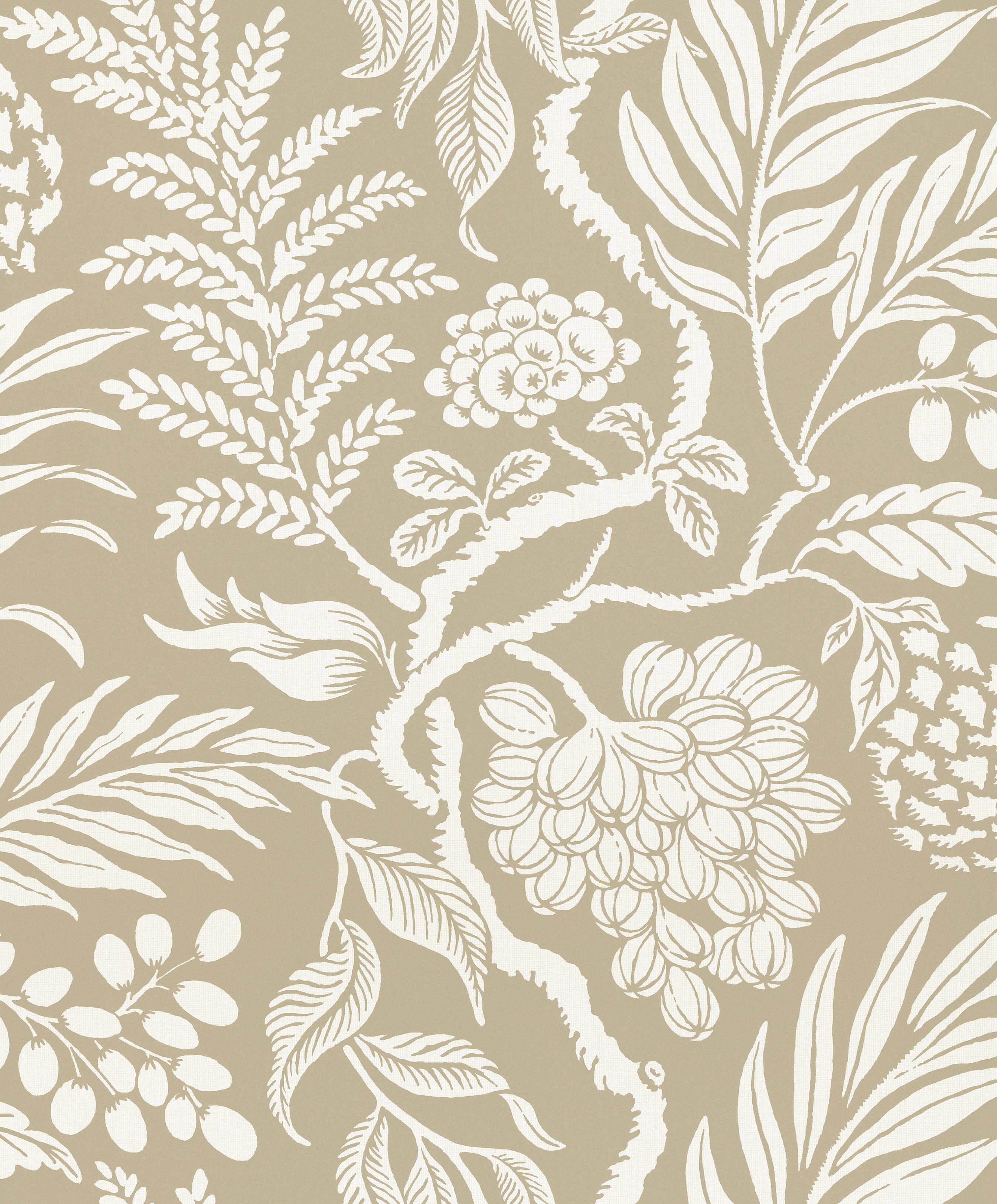 Cornucopia wallpaper by Langelid/von Bromssen - floral design in Beige