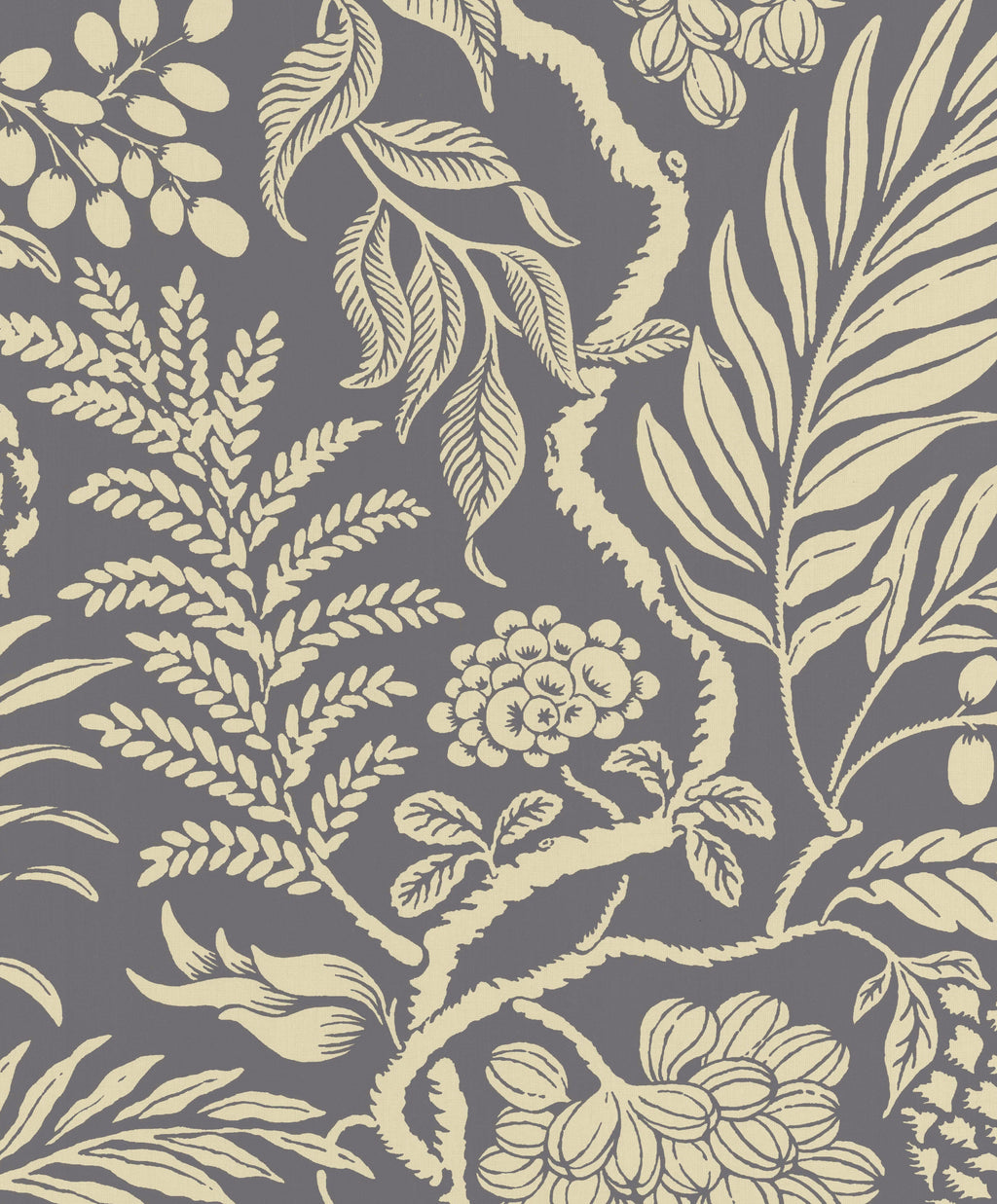 Cornucopia wallpaper by Langelid/von Bromssen - floral design in Grey