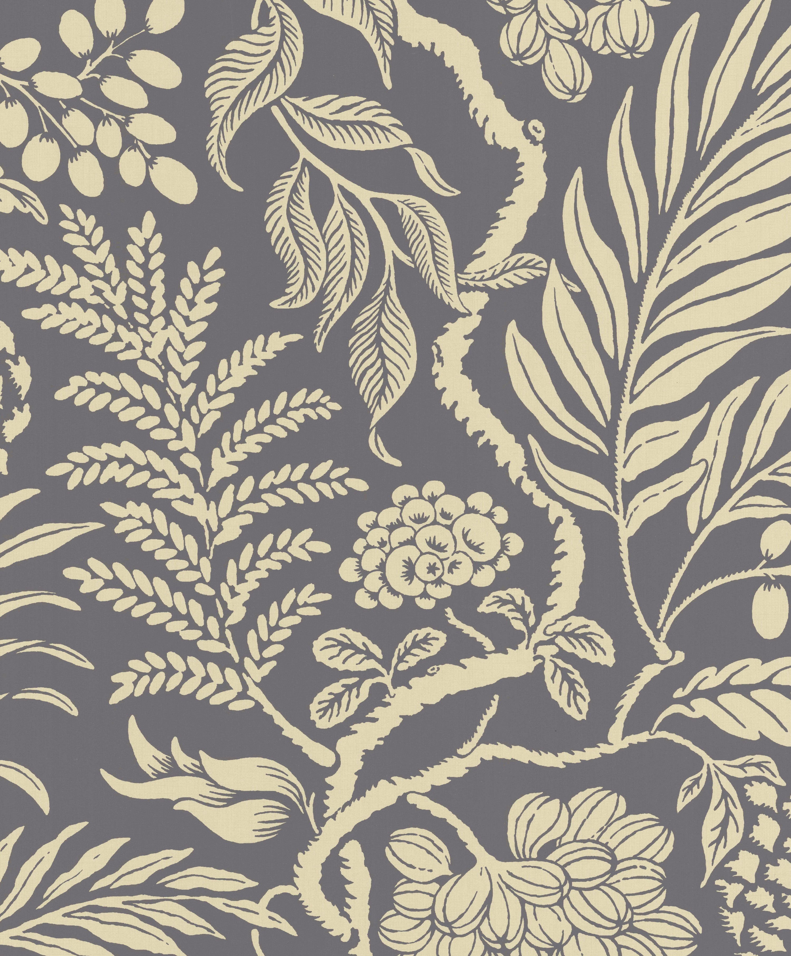 Cornucopia wallpaper by Langelid/von Bromssen - floral design in Grey