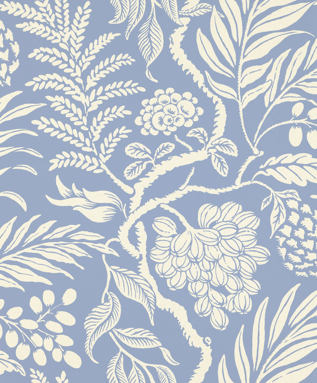 Cornucopia wallpaper by Langelid/von Bromssen - floral design in Blue