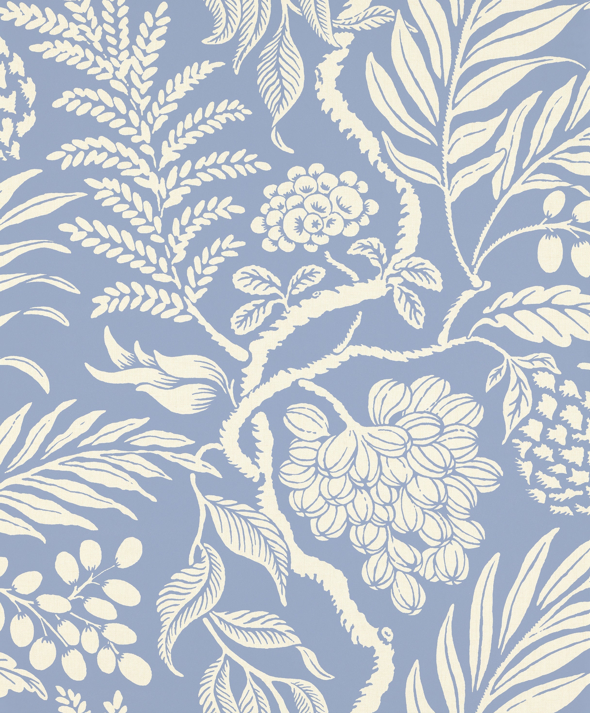 Cornucopia wallpaper by Langelid/von Bromssen - floral design in Blue