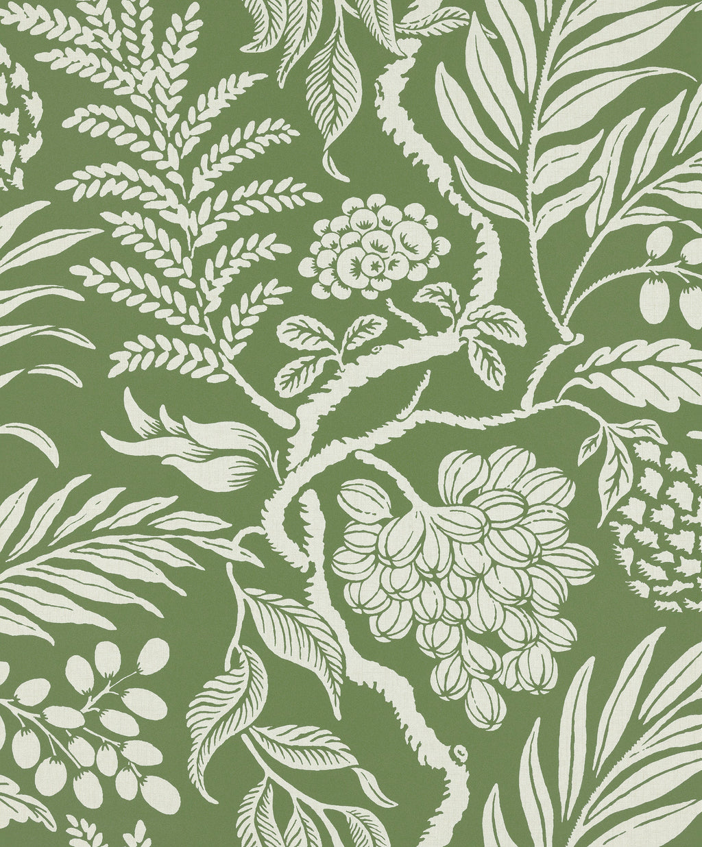 Cornucopia wallpaper by Langelid/von Bromssen - floral design in Green – Verde