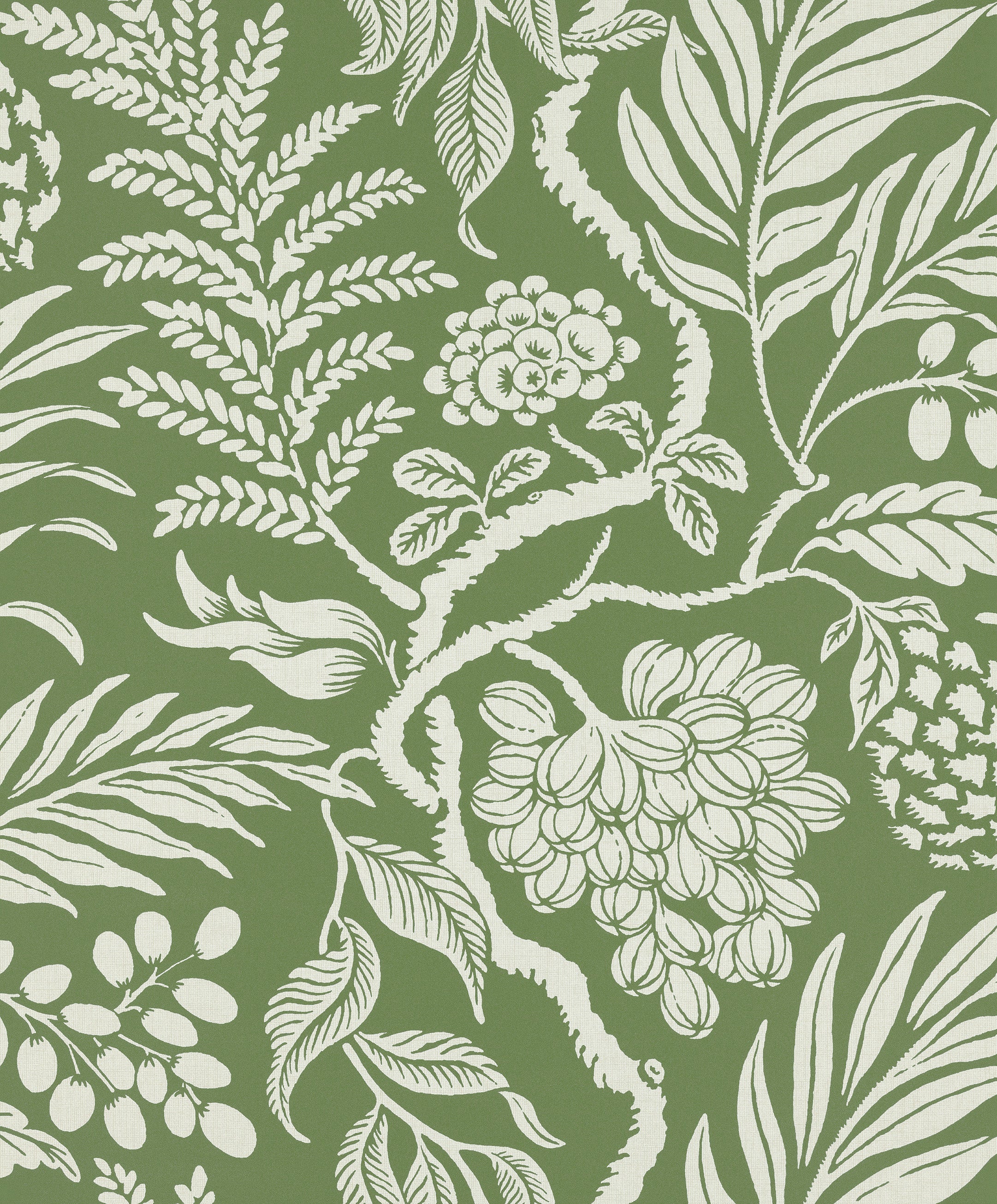 Cornucopia wallpaper by Langelid/von Bromssen - floral design in Green – Verde