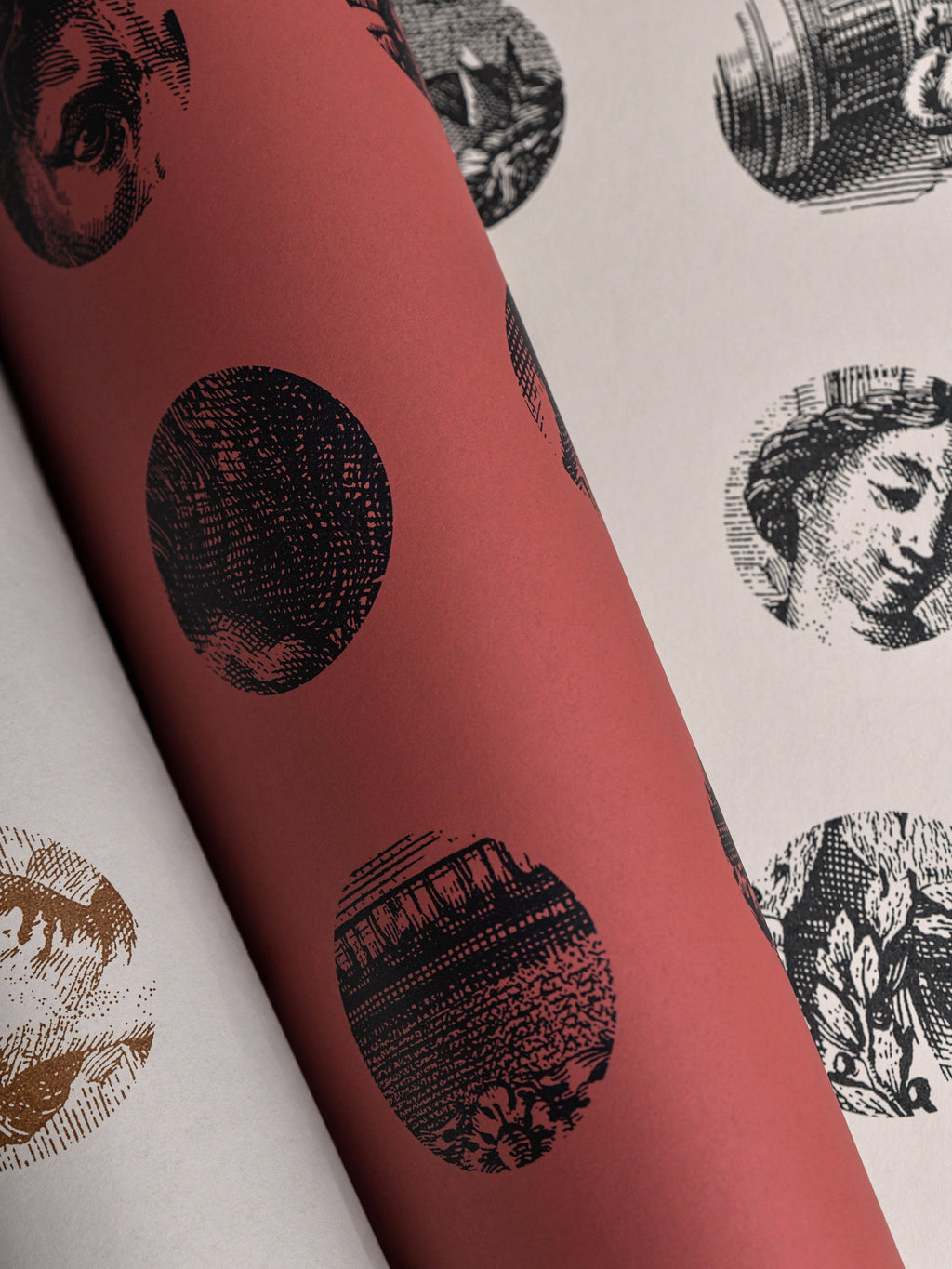 A Peep to the Past wallpaper by Langelid/von Bromssen - geometric design in Red