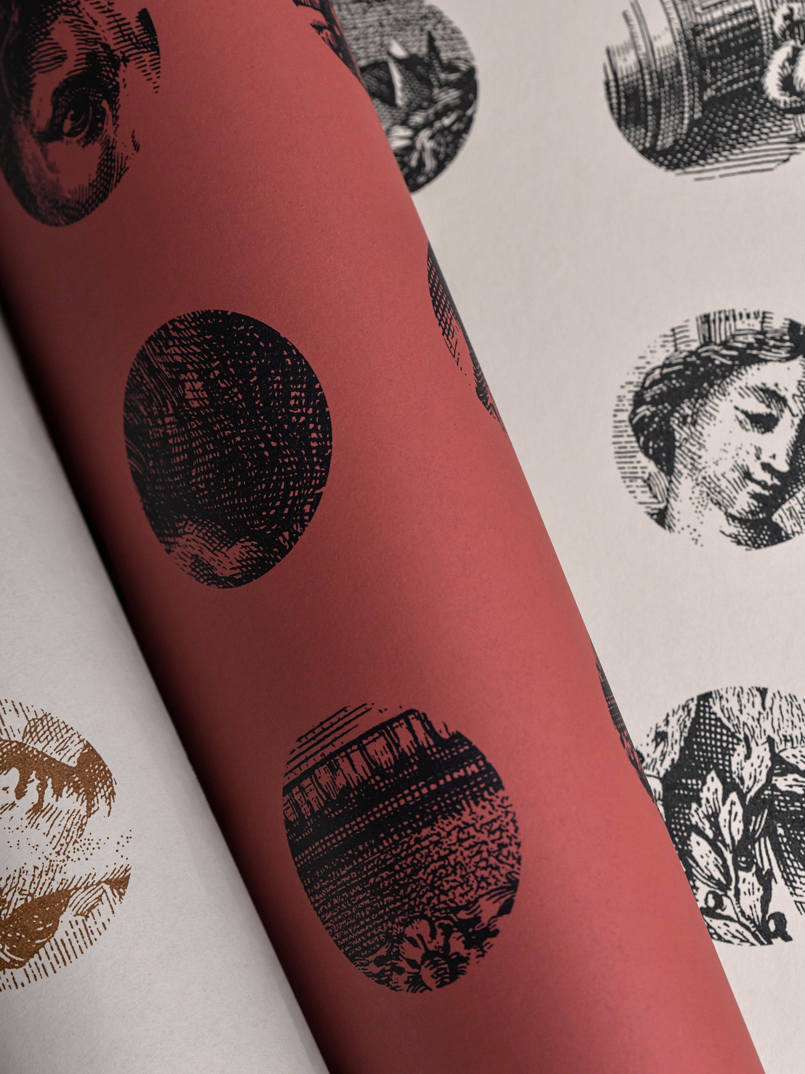 A Peep to the Past wallpaper by Langelid/von Bromssen - geometric design in Red